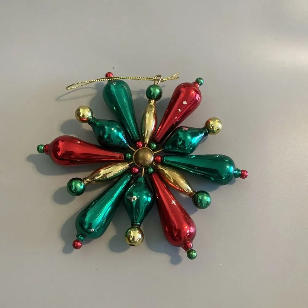 Vintage Christmas Ornament Starburst Snowflake 5.5